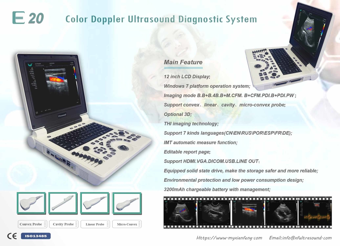Sistema portatile livellato di base di ultrasuono di doppler di colore di Digital della macchina di iso USG